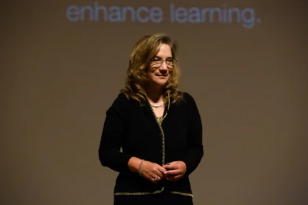 Professor Barbara Lockee of Virginia Tech takes questions from the audience during her Keynote Presentation, “Empowering Learners as Designers – The Rise of the Maker Movement,” at The Asian Conference on Education (ACE). Barbara Lockee Keynote Q&A at ACE