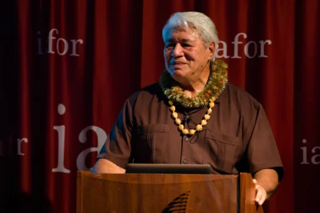 Dr Failautusi “Tusi” Avegalio of the University of Hawai‘i at Mānoa delivers a Keynote Address on the importance of respecting Indigenous knowledge and wisdom within modern educational systems. Tusi Avegalio Keynote Address on Indigenous Knowledge