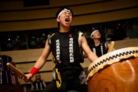 The award-winning Akutagawa Senior High School Drum Club performs taiko at The Asian Conference on the Arts & Humanities (ACAH) in Osaka, Japan. Akutagawa Drum Club Taiko Performance at ACAH Osaka