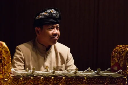Balinese percussionist I Ketut Budiyasa performs alongside Marusya Nainggolan at The Asian Conference on Arts & Humanities (ACAH) in Kobe, Japan. I Ketut Budiyasa at ACAH Kobe